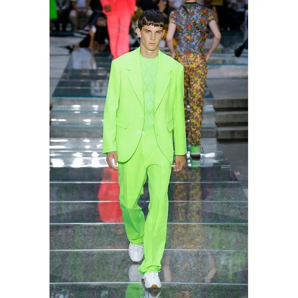 VERSACE MENS NEON ORANGE CHAIN REACTION SNEAKERS - Size 46 - $995 - Picture 14 of 14